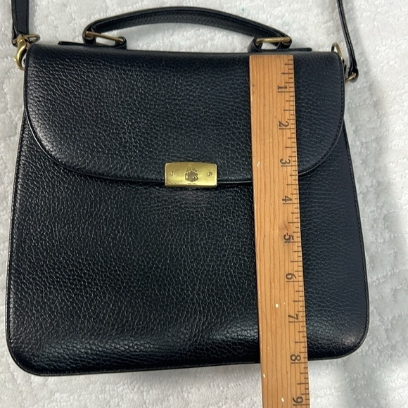 Mark Cross 1845 leather black top handle crossbody bag with 2 inside zip pockets - Picture 13 of 16